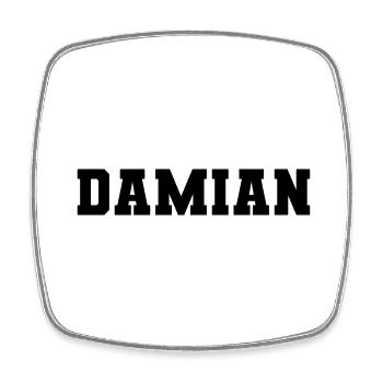 Name - Damian - Viereckiger Kühlschrankmagnet - Weiß - Vorne