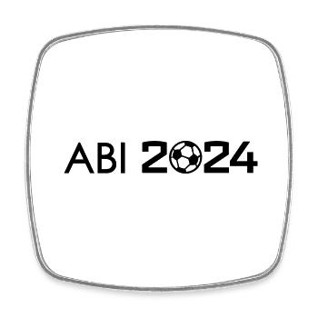 Fußball Abi 2024 Abitur Motto - Viereckiger Kühlschrankmagnet - Weiß - Vorne