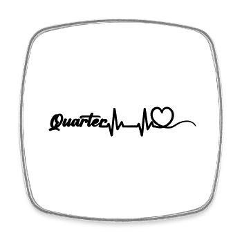 Heartbeat Herz mit Schriftzug Quarter schwarz - Viereckiger Kühlschrankmagnet - Weiß - Vorne
