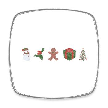 Boho Line Art Design, Serie „Xmas“ - Viereckiger Kühlschrankmagnet - Weiß - Vorne