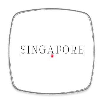 Ich liebe Singapur - Viereckiger Kühlschrankmagnet - Weiß - Vorne