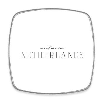 I love the Netherlands - Square fridge magnet - white - Front