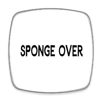 SPONGE OVER-DENGLISCH-SCHWAMM DRÜBER - Viereckiger Kühlschrankmagnet - Weiß - Vorne