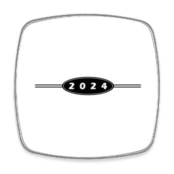 2024 Symbol - Viereckiger Kühlschrankmagnet - Weiß - Vorne
