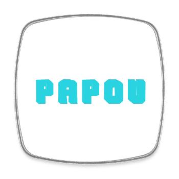 PAPOU. PAPA. FÊTE DES PÈRES. BONNE FÊTE PAPA - Magnet carré - blanc - Devant