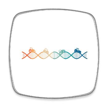 the Tractor is in my DNA - Square fridge magnet - white - Front