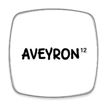 Aveyron département de France - Magnet carré - blanc - Devant