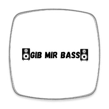 Gib mir Bass - Viereckiger Kühlschrankmagnet - Weiß - Vorne