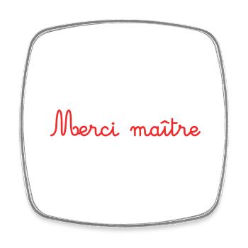MERCI. ANNIVERSAIRE. NAISSANCE. RETRAITE. MERCI - Magnet carré - blanc - Devant