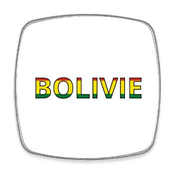 Drapeau Bolivie - Magnet carré - blanc - Devant