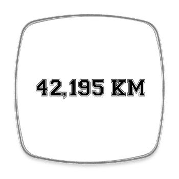 Marathon - Square fridge magnet - white - Front
