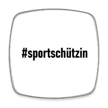 #Sportschützin - Viereckiger Kühlschrankmagnet - Weiß - Vorne