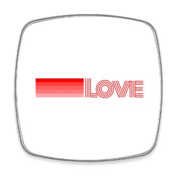 Rotes Herz Liebe - Viereckiger Kühlschrankmagnet - Weiß - Vorne