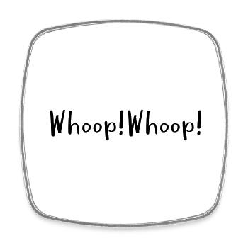 Whoop! Whoop! Text als Logo einfach - Viereckiger Kühlschrankmagnet - Weiß - Vorne