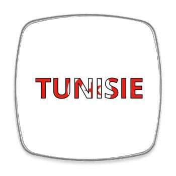 Flag of Tunisia - Square fridge magnet - white - Front