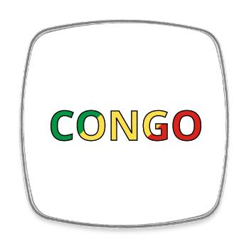 Drapeau Congo - Magnet carré - blanc - Devant