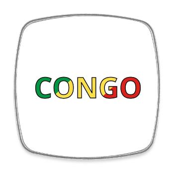 Congo Flag - Square fridge magnet - white - Front