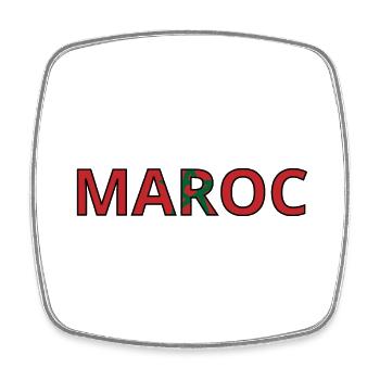 Flagge von Marokko - Viereckiger Kühlschrankmagnet - Weiß - Vorne