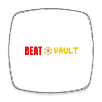 The Beat Vault - Horizontal - Square fridge magnet - white - Front