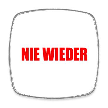 Nie wieder - Viereckiger Kühlschrankmagnet - Weiß - Vorne
