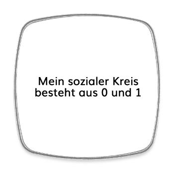 Mimikama Sozialer Kreis aus 0 und 1 - Viereckiger Kühlschrankmagnet - Weiß - Vorne