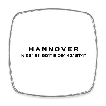Hanovre - Magnet carré - blanc - Devant