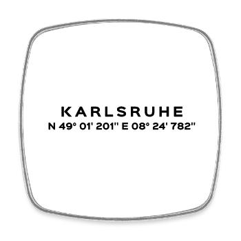 Karlsruhe - Square fridge magnet - white - Front
