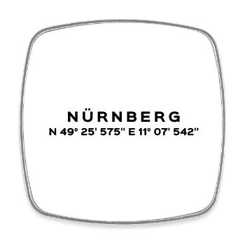 Nürnberg - Viereckiger Kühlschrankmagnet - Weiß - Vorne