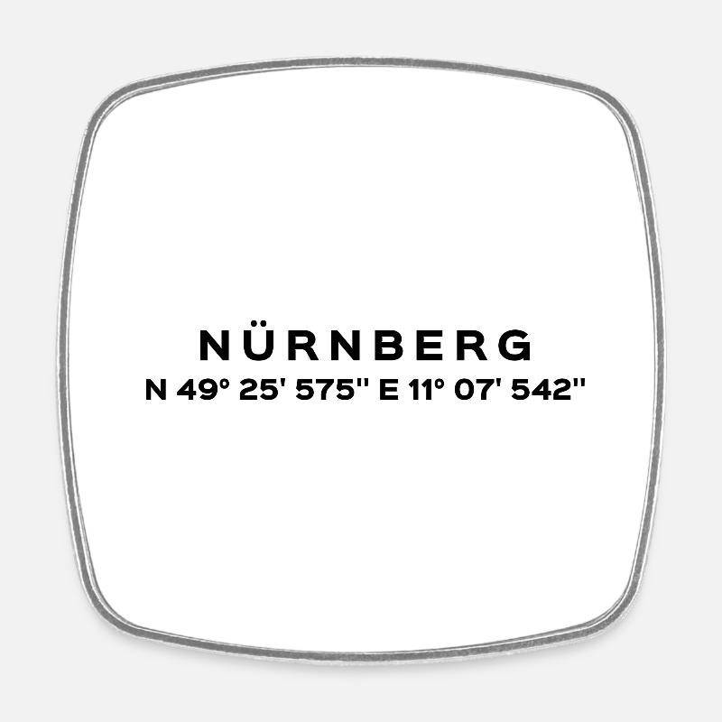 Nuremberg - Magnet carré - blanc