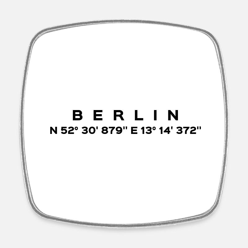 Berlin - Viereckiger Kühlschrankmagnet - Weiß