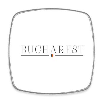Bukarest: Eleganz, Geschichte, Urbaner Stil - Viereckiger Kühlschrankmagnet - Weiß - Vorne