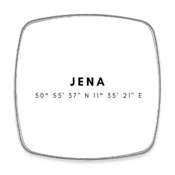 Jena Koordinaten - Viereckiger Kühlschrankmagnet - Weiß - Vorne