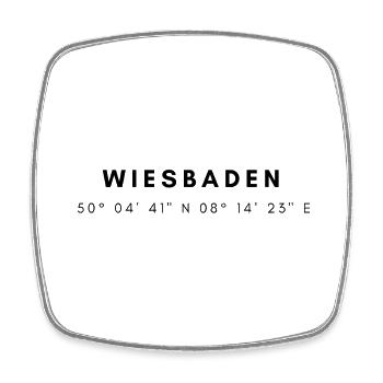 Coordonnées Wiesbaden - Magnet carré - blanc - Devant