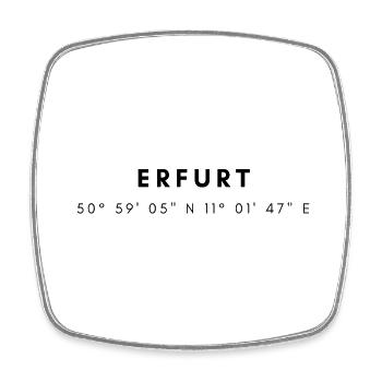 Coordonnées d’Erfurt - Magnet carré - blanc - Devant