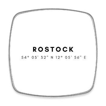 Rostock coordinates - Square fridge magnet - white - Front