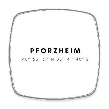Coordonnées Pforzheim - Magnet carré - blanc - Devant
