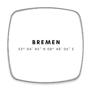 Coordonnées de Brême - Magnet carré - blanc - Devant