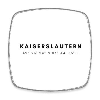 Kaiserslautern coordinates - Square fridge magnet - white - Front