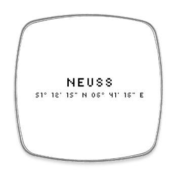 Neuss coordinates - Square fridge magnet - white - Front