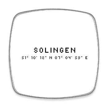 Solingen Koordinaten - Viereckiger Kühlschrankmagnet - Weiß - Vorne
