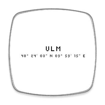 Ulm Koordinaten - Viereckiger Kühlschrankmagnet - Weiß - Vorne