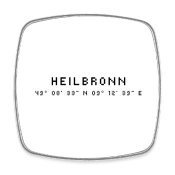Heilbronn coordinates - Square fridge magnet - white - Front