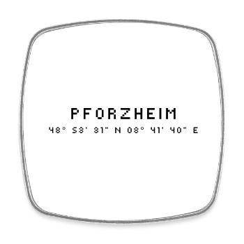 Coordonnées Pforzheim - Magnet carré - blanc - Devant