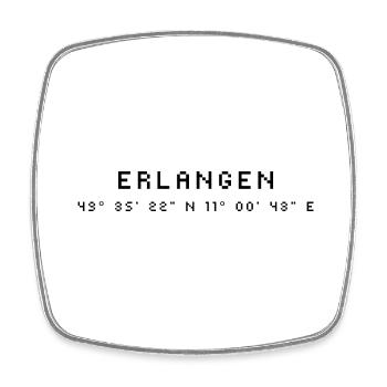 Coordonnées d’Erlangen - Magnet carré - blanc - Devant