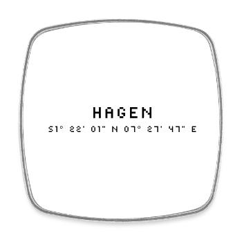 Hagen coordinates - Square fridge magnet - white - Front
