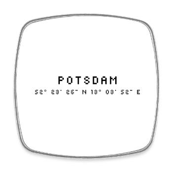 Potsdam coordinates - Square fridge magnet - white - Front