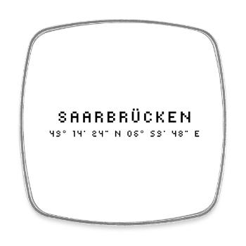 Les coordonnées de Sarrebruck - Magnet carré - blanc - Devant