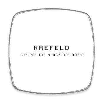Coordonnées de Krefeld - Magnet carré - blanc - Devant