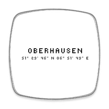 Oberhausen coordinates - Square fridge magnet - white - Front