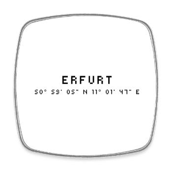 Erfurt coordinates - Square fridge magnet - white - Front